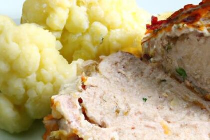 Wholesome Turkey Meatloaf Paired with Creamy Mashed Cauliflower