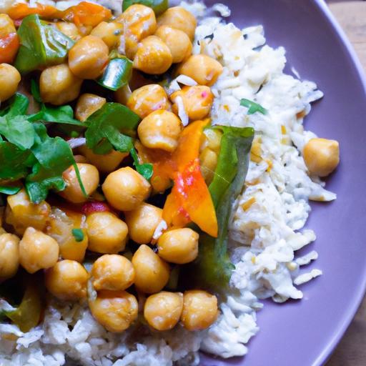 Hearty Vegan Chickpea Curry Served with Fragrant Basmati Rice