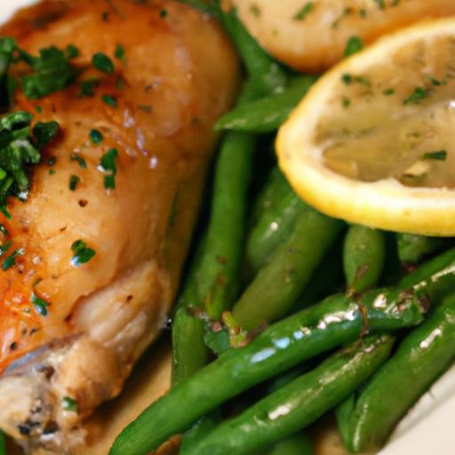 Zesty Lemon Herb Chicken Thighs with Crisp Green Beans