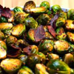 Crispy Roasted Brussels Sprouts Drizzled with Balsamic Glaze