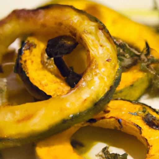 Roasted Delicata Squash Rings Drizzled with Maple & Thyme
