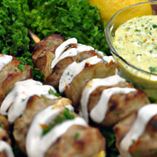 Savor the Flame: Grilled Lamb Kebabs with Creamy Tzatziki