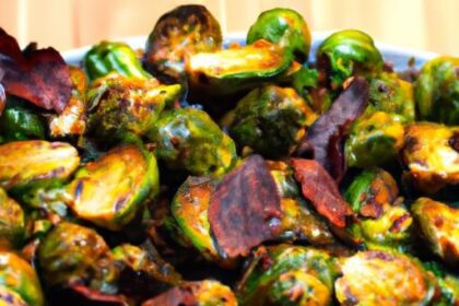 Crispy Roasted Brussels Sprouts Drizzled with Balsamic Glaze