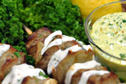 Savor the Flame: Grilled Lamb Kebabs with Creamy Tzatziki