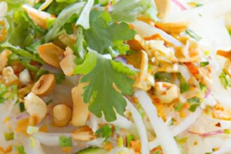 Crunchy Asian Peanut Noodle Salad with Rice Noodles Delight