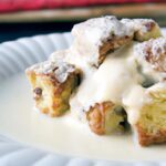 Decadent Bread Pudding with Silky Vanilla Sauce Delight