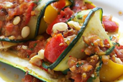 Savor Zucchini Boats Filled with Hearty Lentil Tomato Mix
