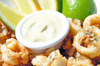 Crispy Salt & Pepper Calamari with Zesty Lime Aioli Dip
