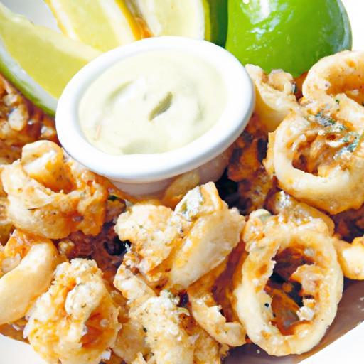 Crispy Salt & Pepper Calamari with Zesty Lime Aioli Dip