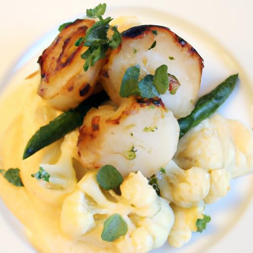 Elevate Dinner: Pan-Seared Scallops with Creamy Cauliflower Purée