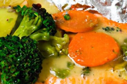 Flavors Sealed: Pesto Salmon and Veggies in Foil Delight