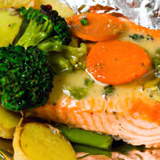Flavors Sealed: Pesto Salmon and Veggies in Foil Delight