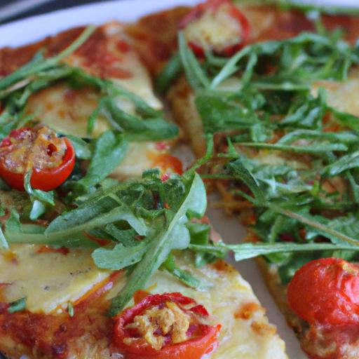 Fresh & flavorful: Cauliflower Crust Pizza with Arugula & Tomatoes