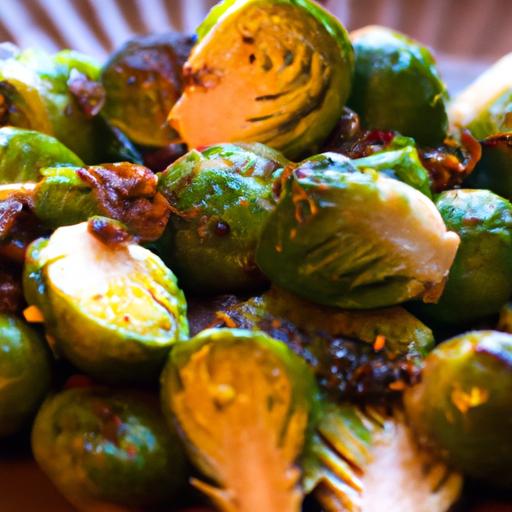 Crispy​ Roasted Brussels Sprouts with​ Tangy Balsamic Glaze