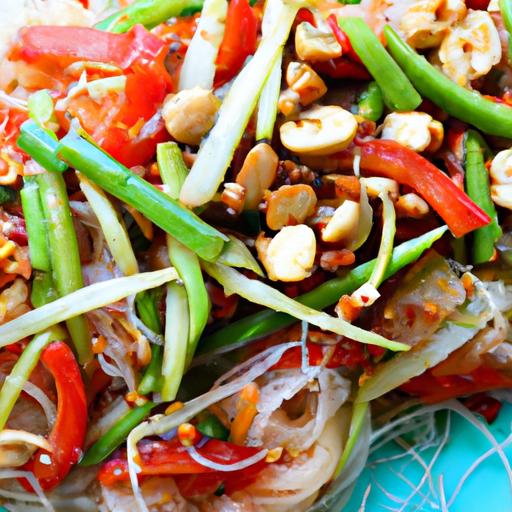 Crunchy Asian Peanut Noodle Salad with Rice Noodles Delight