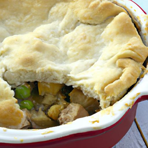 One-Skillet Chicken Pot Pie with Fluffy Biscuit Topping