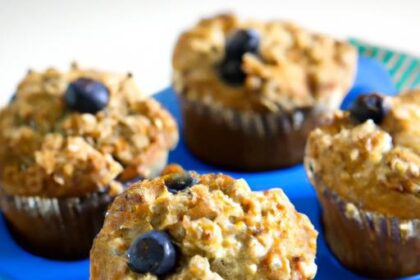 Delight in Blueberry Muffins with Crunchy Oat Crumble Topping