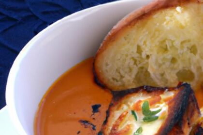 Savor the Classic: Tomato Bisque with Grilled Cheese Croutons