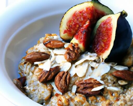 Wholesome Oatmeal with Almonds and Fresh Figs Delight