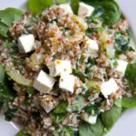Hearty Warm Quinoa Salad with Spinach and Creamy Feta