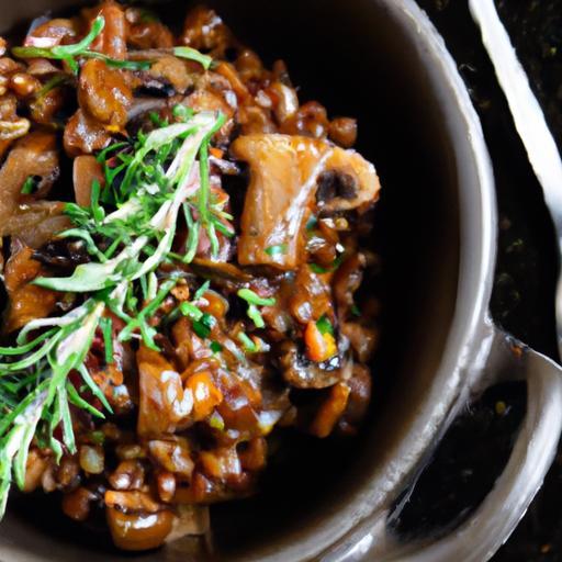 Hearty One-Pot Farro with Mushrooms and Fresh Thyme Flair