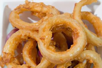 Crispy Onion Rings Perfected: Served with Spicy Aioli Flair