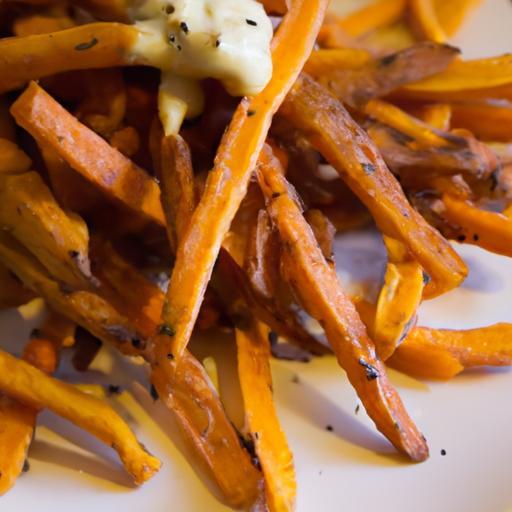 Crispy Sweet Potato Fries Paired with Garlic Aioli Bliss