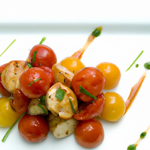 Savor Blistered Cherry Tomatoes Paired with Perfect Scallops