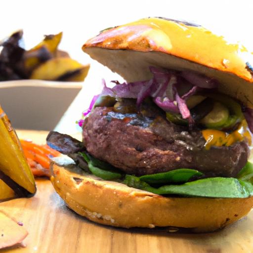 Savor the⁣ Season: Grass-Fed Beef Burger with fresh Toppings