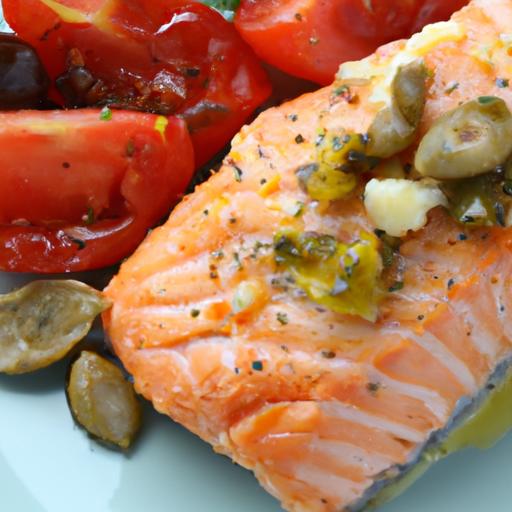 Zesty Tomato & Olive baked Salmon: A Mediterranean Delight