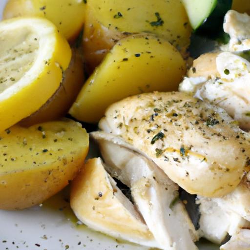 Zesty Greek Lemon Potatoes with Chicken: A Tangy Delight