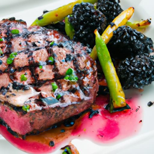 Savor Bison Steak Drizzled with Bold Blackberry Reduction