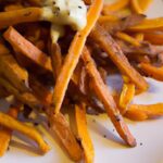 Crispy Sweet Potato Fries Paired with Garlic Aioli Bliss