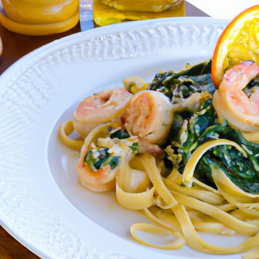 Zesty Lemon Garlic Shrimp pasta with Fresh Spinach delight