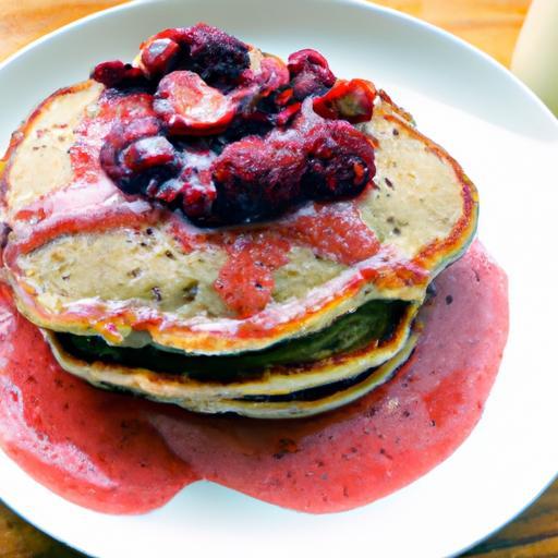 Fluffy Vegan Buckwheat Pancakes with Tangy Berry Compote