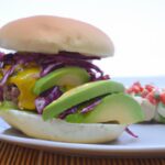 Savor Veggie Burgers: Creamy Avocado & Zesty Red Onion