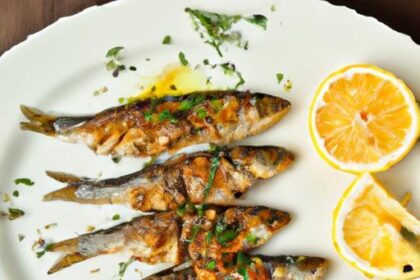 Golden Crispy Sardines Served with Zesty Lemon Wedges