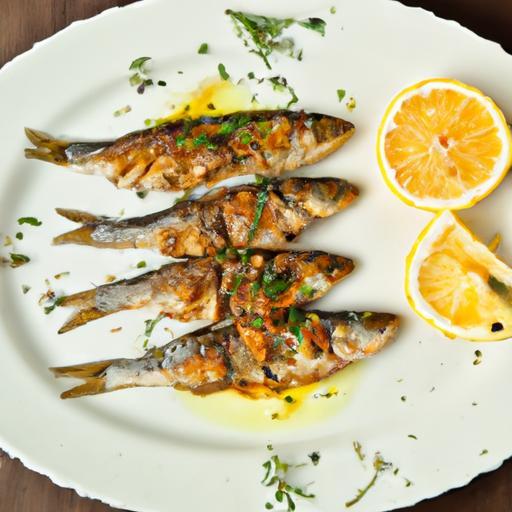 Golden Crispy Sardines Served with Zesty Lemon Wedges