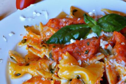 Velvety Tomato Pasta with Spinach & Ricotta Delight