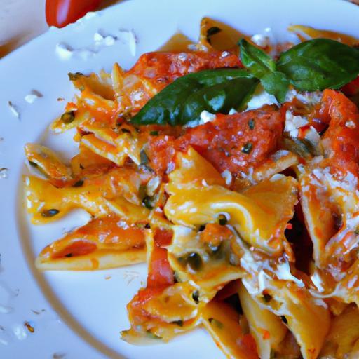 Velvety Tomato Pasta with Spinach & Ricotta Delight