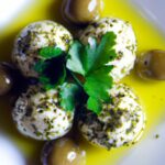 Creamy Herbed Labneh Balls Drizzled in Golden Olive Oil