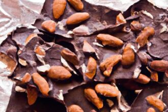 Indulgent Dark Chocolate Bark with Crunchy Almonds Delight