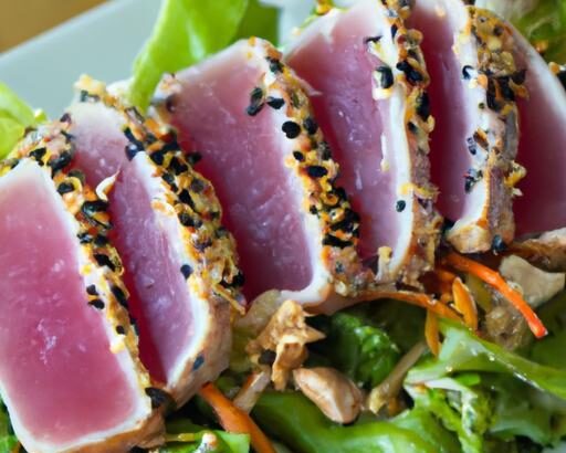 Flavorful Seared Tuna Salad Tossed in Zesty Sesame Dressing