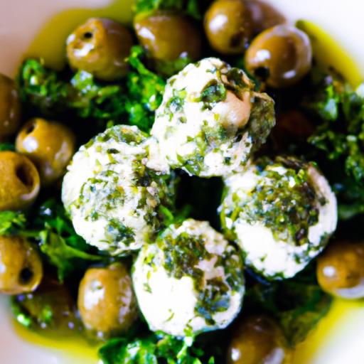 Creamy Herbed Labneh Balls Drizzled in golden Olive Oil