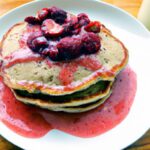 Fluffy Vegan Buckwheat Pancakes with Tangy Berry Compote