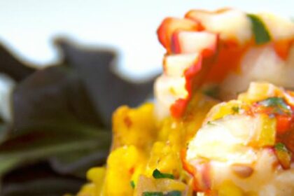 Luxe Lobster Risotto Infused with Golden Saffron Flair
