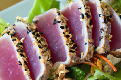 Flavorful Seared Tuna Salad Tossed in Zesty Sesame Dressing