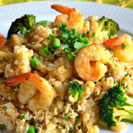Flavorful Cauliflower Fried Rice with Savory Shrimp Twist
