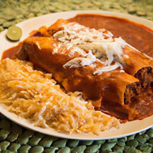 Savor Shredded Beef Enchiladas Drenched in Zesty Red Sauce