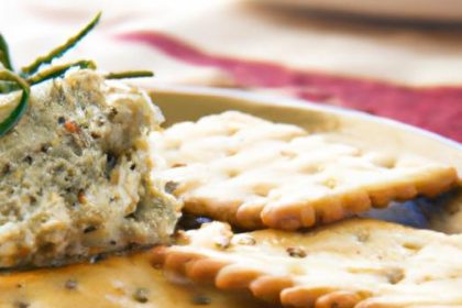 Wholesome Herbed Goat Cheese Spread Paired with Crackers